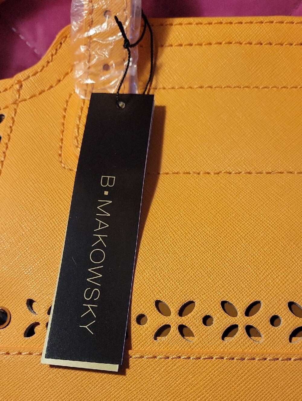 b. makowsky Yellow Floral Laser-Cut Tote - Picture 2 of 5